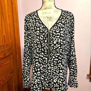 APT.9 LONG SLEEVE PRINT TOP